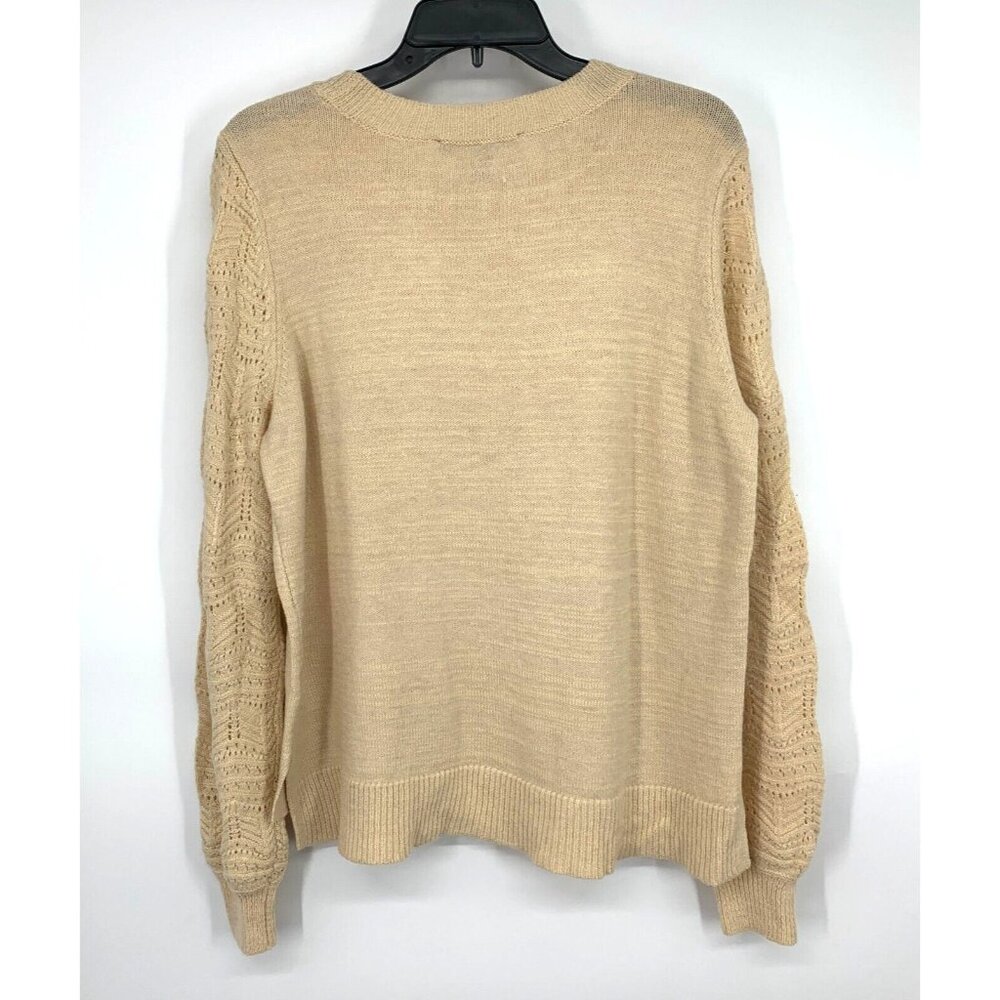 Christian Siriano New York Sweater Crewneck Pointelle Long Sleeve - Picture 9 of 11